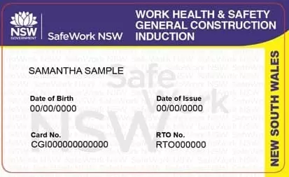White Card Certificate Sample