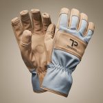 a pair of large gloves yellow