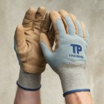 a pair of large gloves yellow 3