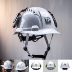 a photo of a white industrial white safety helmet 2