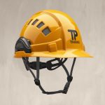 yellow vented safety helmet designed 2