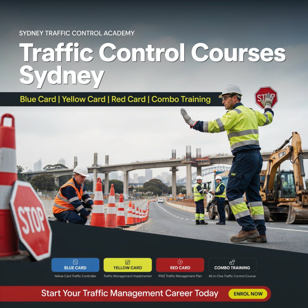 Traffic Control Courses Sydney – Affordable Blue Card Yellow Card Red Card Training with Fast Online Booking