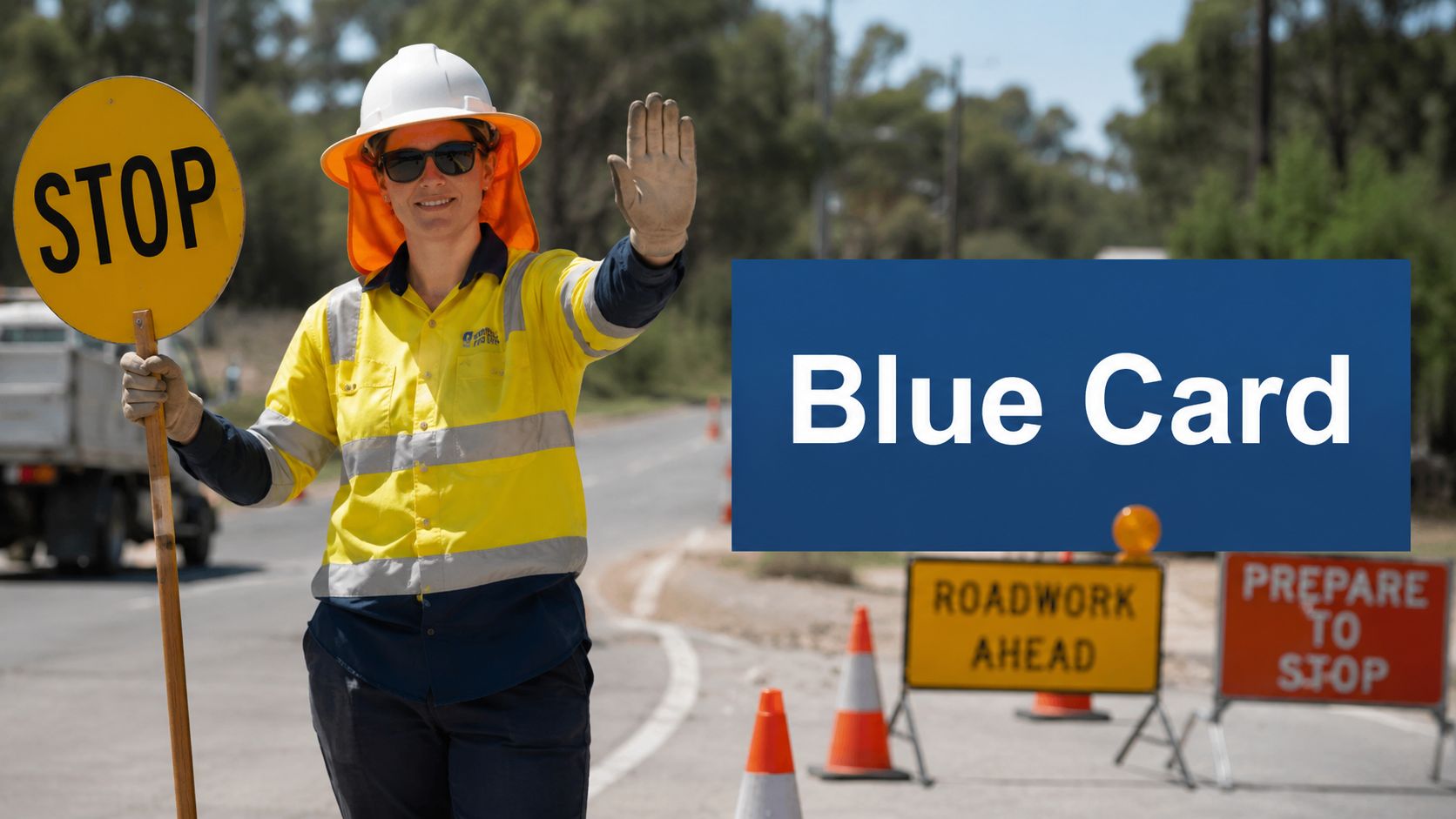 blue card traffic control traffic controller
