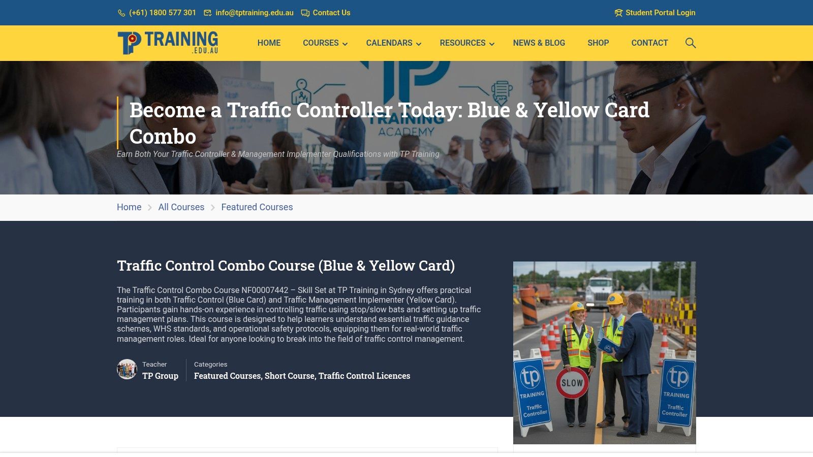 Screenshot from https://www.tptraining.edu.au/courses/traffic-control-combo-course-blue-yellow-card/