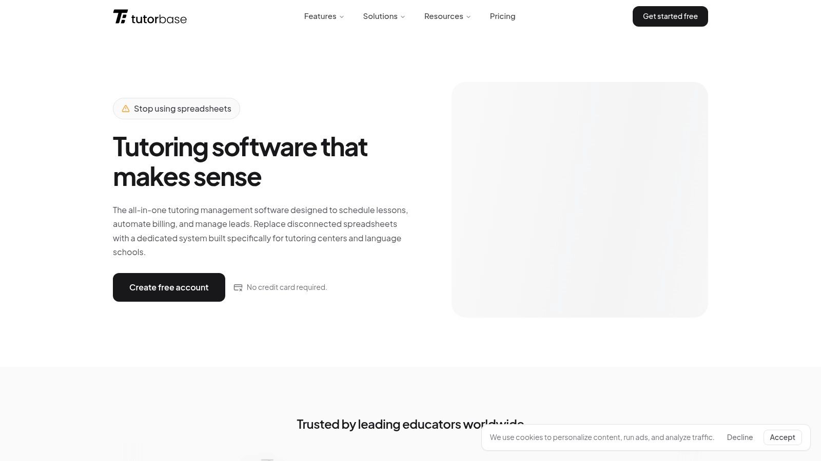 Screenshot from https://tutorbase.com